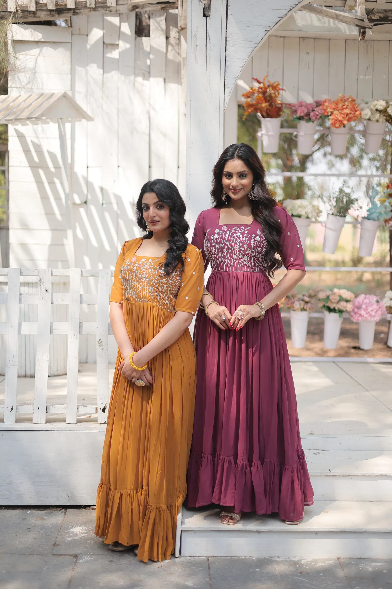 KA 1109 Sequence Faux Georgette Designer Gown Wholesale Price In Surat